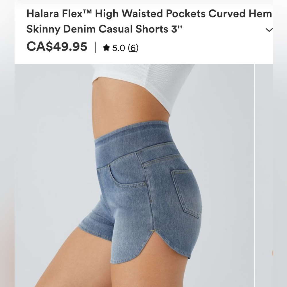 HALARA High Waist Denim Shorts - Blue